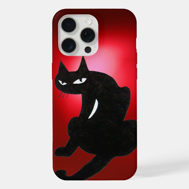 BLACK CAT NINJA Red iPhone Case (Back)