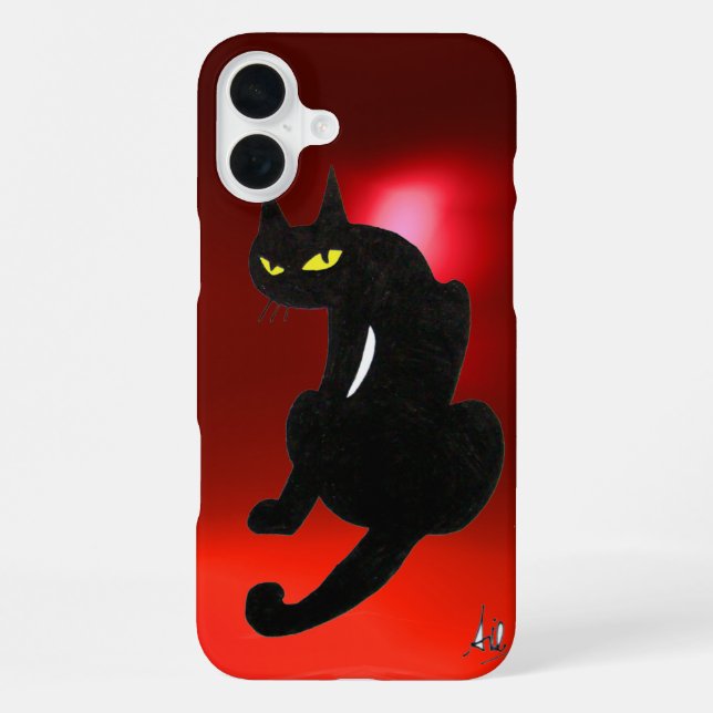BLACK CAT NINJA  ruby red iPhone Case (Back)