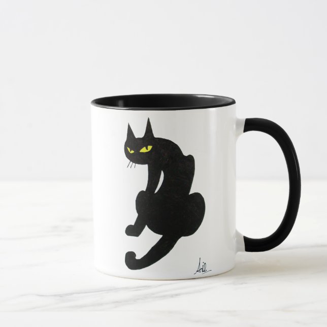 BLACK CAT NINJA White Mug (Right)