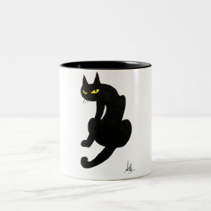 BLACK CAT NINJA White Two-Tone Coffee Mug