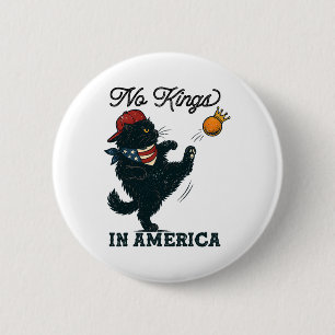 Black Cat No Kings In America, Vintage Cats Agains 6 Cm Round Badge