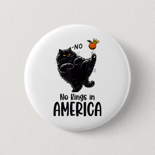 Black Cat No Kings In America We The People Politi 6 Cm Round Badge