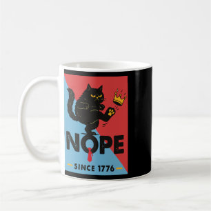 Black Cat Nope Since 1776 No Kings America Funny 4 Coffee Mug