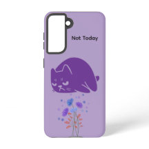 Black Cat Not Today Galaxy Case – Purple
