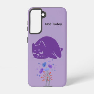 Black Cat Not Today Galaxy Case – Purple