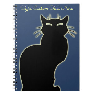 Black Cat Notebook Personalised Cat Art Notebook