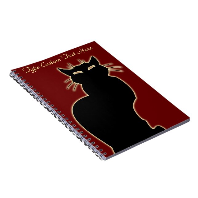 Black Cat Notebook Personalized Cat Art Notebook (Right Side)