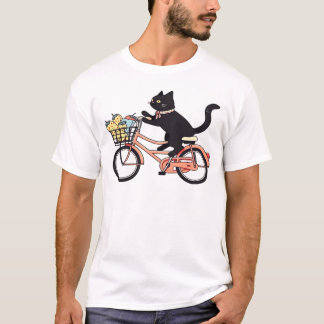 Black Cat on a Bicycle  Black Cat Art Classic T-Sh T-Shirt
