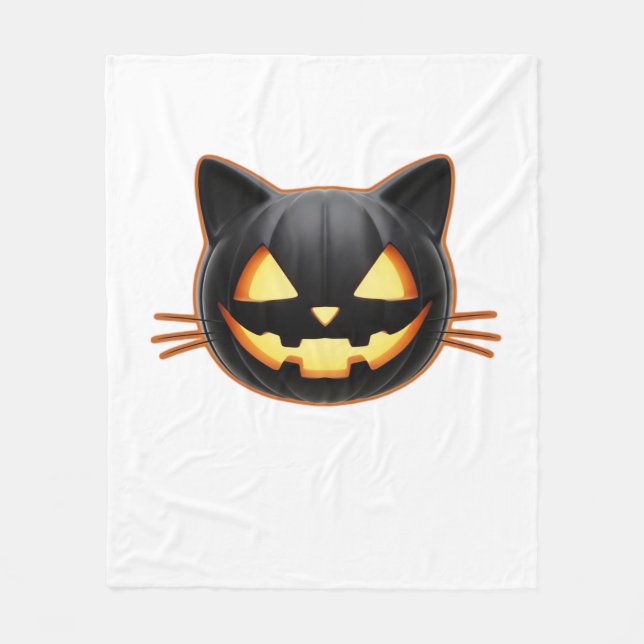 Black Cat on a Bicycle Black Cat Art Classic T-Shi Fleece Blanket (Front)