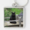 Black Cat on a Bridge Keychain