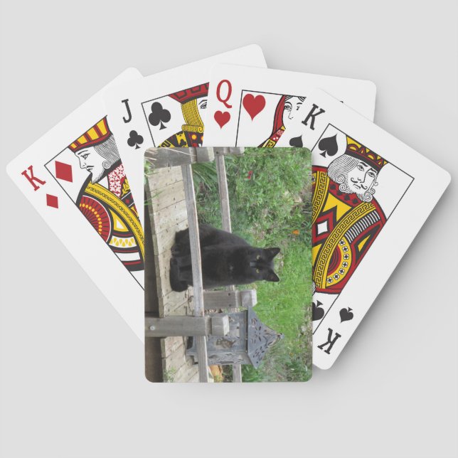Black Cat on Bridge Playing Cards (Back)