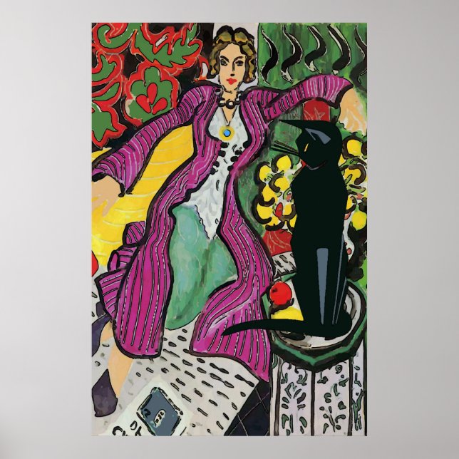 Black Cat on Chair 2 Poster (Front)