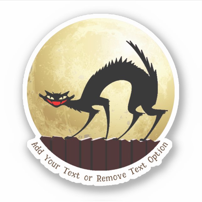 Black Cat on Fence Halloween  (Front)