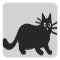 Black Cat on Grey (Customisable)