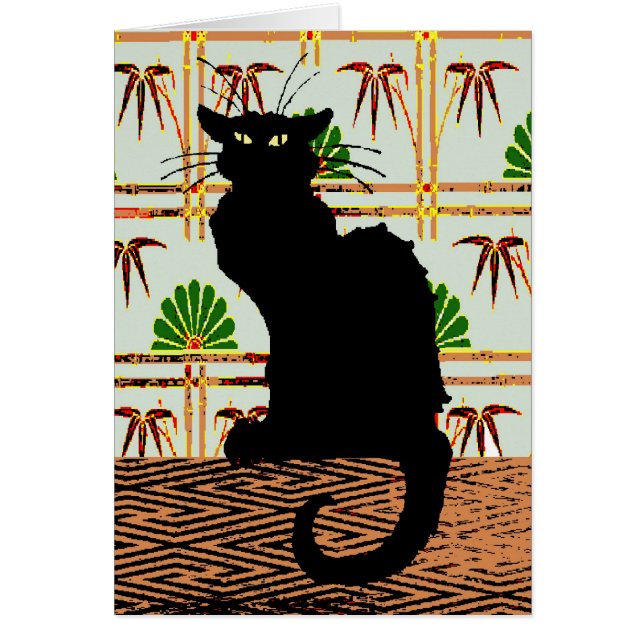Black Cat on Japanese Wall Paper (Front)