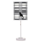 Black Cat on Plaid  Table Lamp