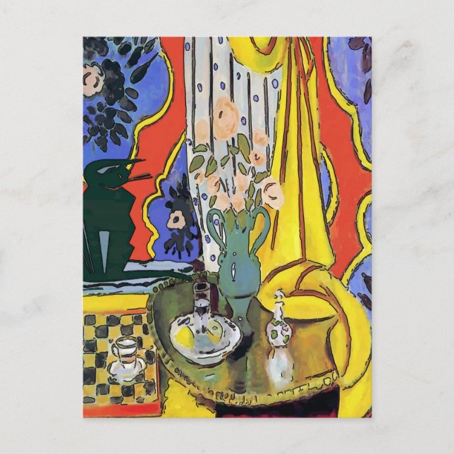 Black Cat on Sofa Postcard (Front)