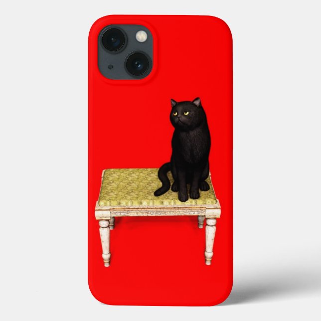 Black cat on the stool Case-Mate iPhone case (Back)