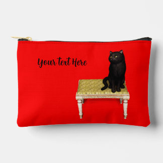 Black cat on the stool laptop sleeve accessory pouch