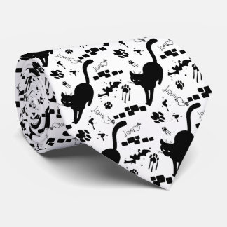 Black Cat on the street Tie