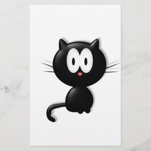 Black Cat on white background Stationery
