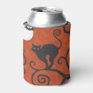 black cat orange can cooler