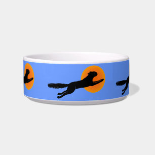 Black Cat Orange Moon Cat Dish