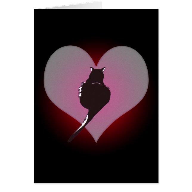 Black Cat Panther My Heart Card (Front)