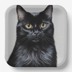 Black Cat Paper Plate