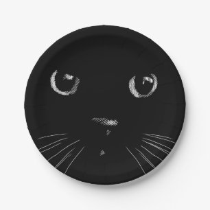 Black cat  paper plate