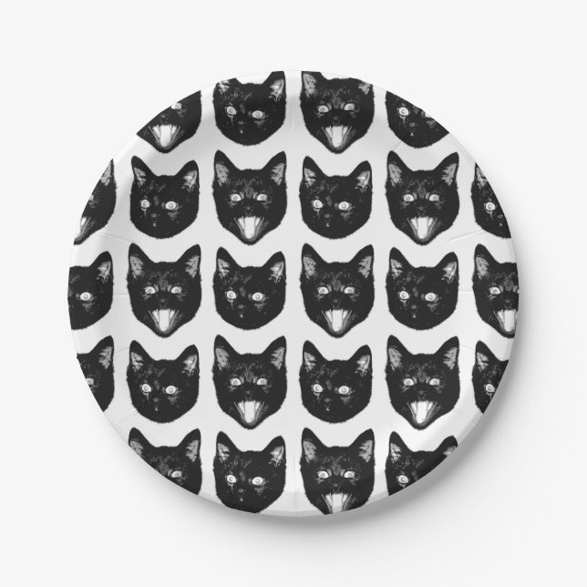 Black Cat Paper Plate (Front)