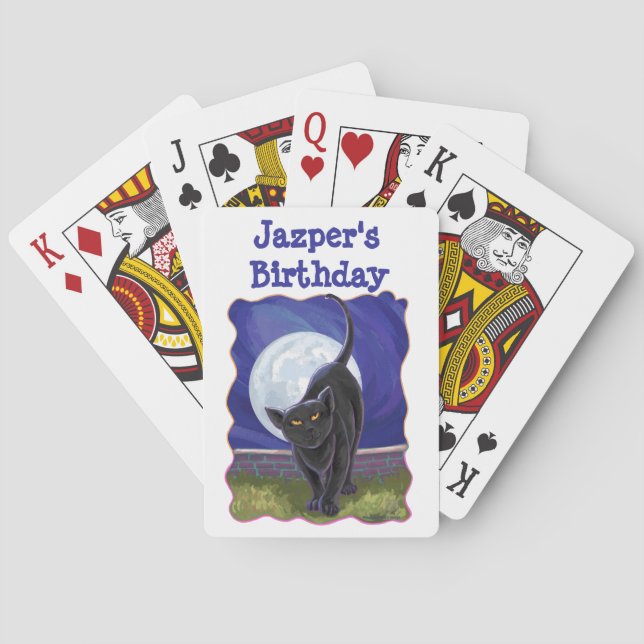Black Cat Party Center Playing Cards (Back)