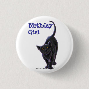 Black Cat Party Centre 3 Cm Round Badge