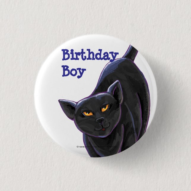 Black Cat Party Centre 3 Cm Round Badge (Front)
