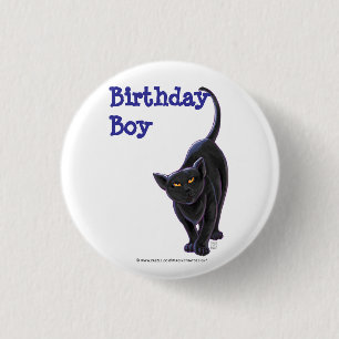 Black Cat Party Centre 3 Cm Round Badge