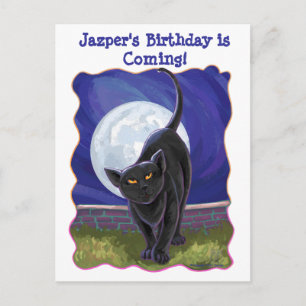 Black Cat Party Centre Invitation Postcard