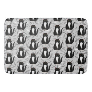 Black cat pattern Bath Mat