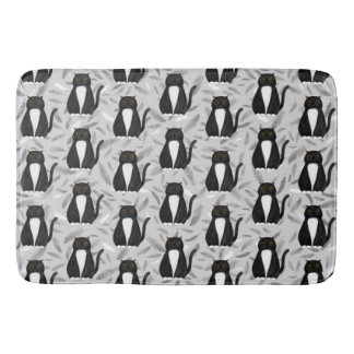 Black cat pattern Bath Mat