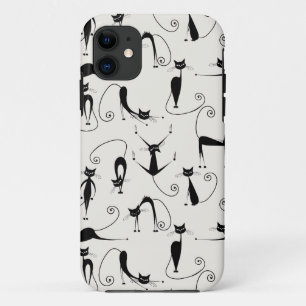black cat pattern iPhone 11 case