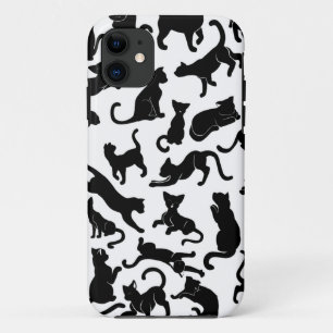 Black Cat Pattern iPhone 11 Case