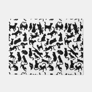 Black Cat Pattern Doormat