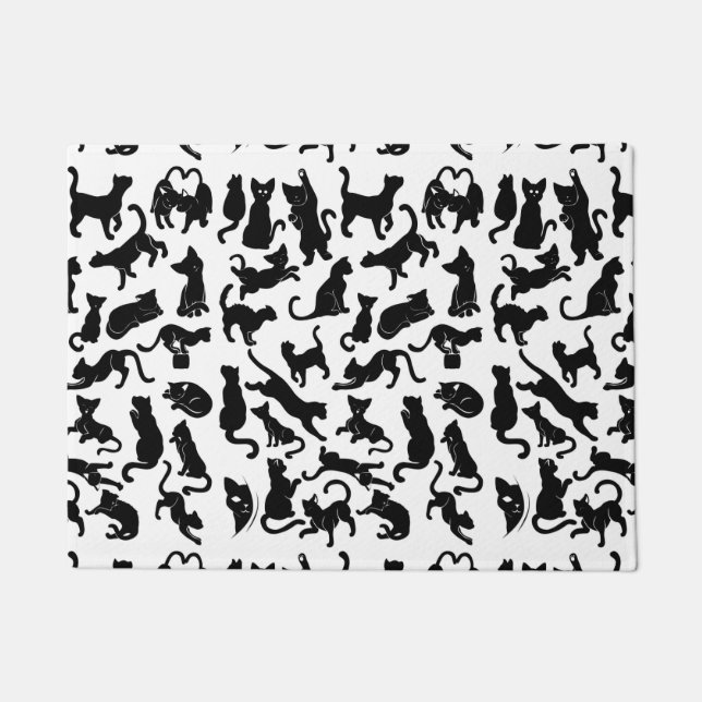 Black Cat Pattern Doormat (Front)