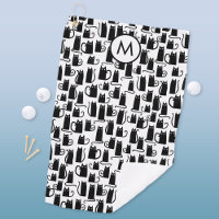 Black Cat Pattern Monogram
