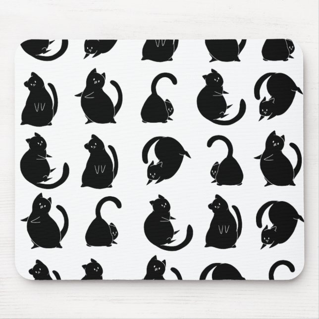 Black Cat Pattern Mouse Mat (Front)