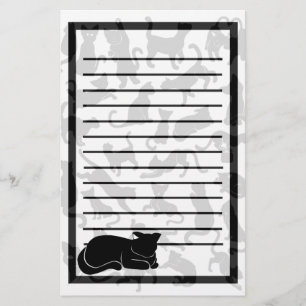Black Cat Pattern Stationery