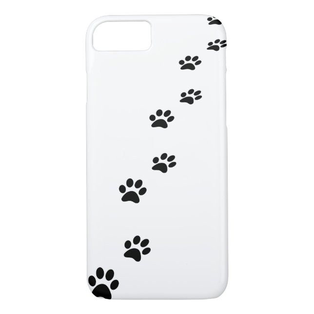 Black cat paw prints on white Case-Mate iPhone case (Back)