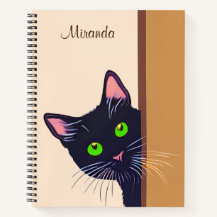 Black Cat Peeking Around a Doorway Journal