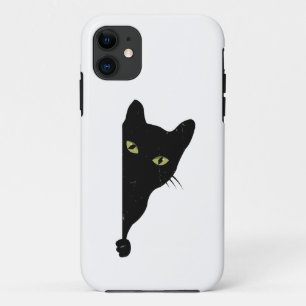 Black Cat Peeking  iPhone 11 Case