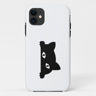 Black Cat Peeking  iPhone 11 Case