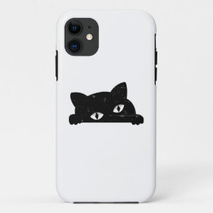 Black Cat Peeking  iPhone 11 Case